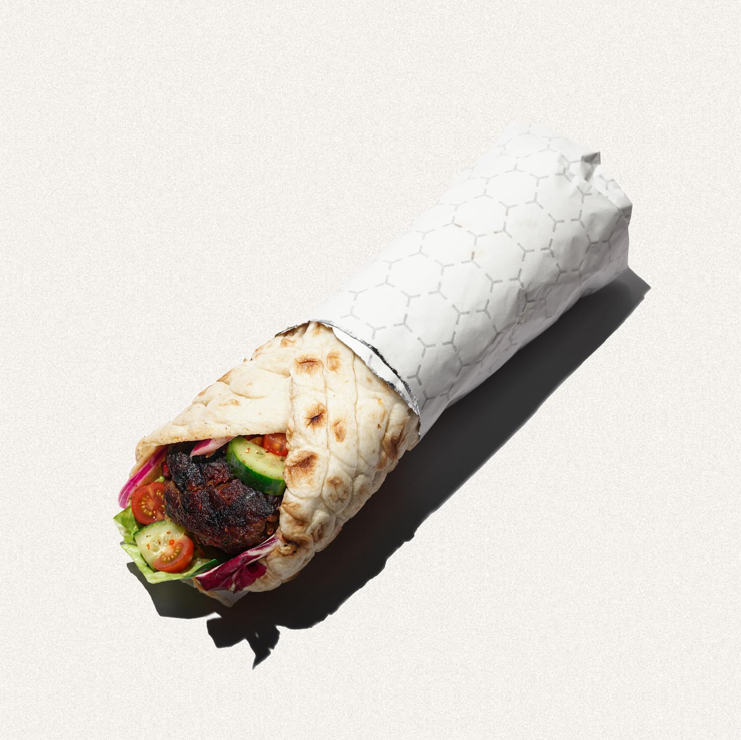Lamb kofte + hummus roll