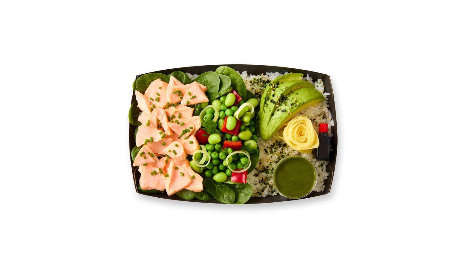 the poached salmon bento