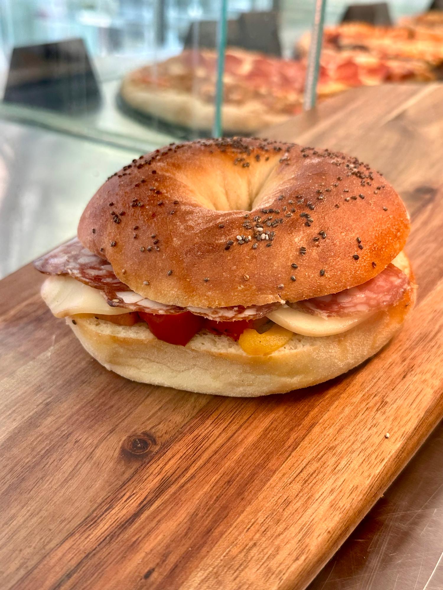 Spicy Salami Bagel