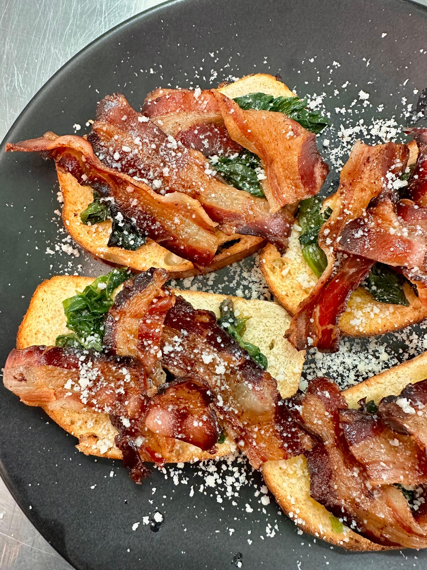 Spinach & Bacon Bruschetta