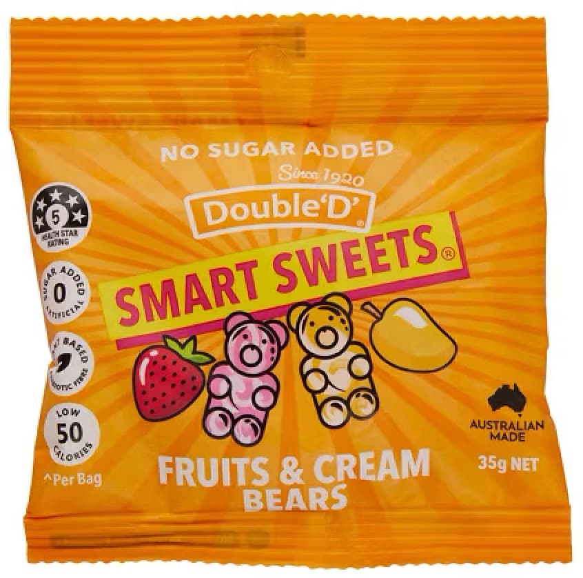 Double D, Smart Sweets Fruits & Cream 10x35g