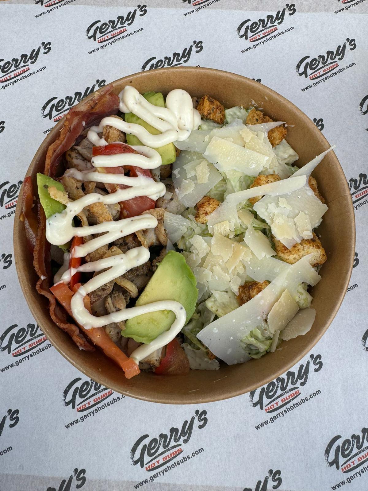 Chicken Club Bowl with Caesar salad