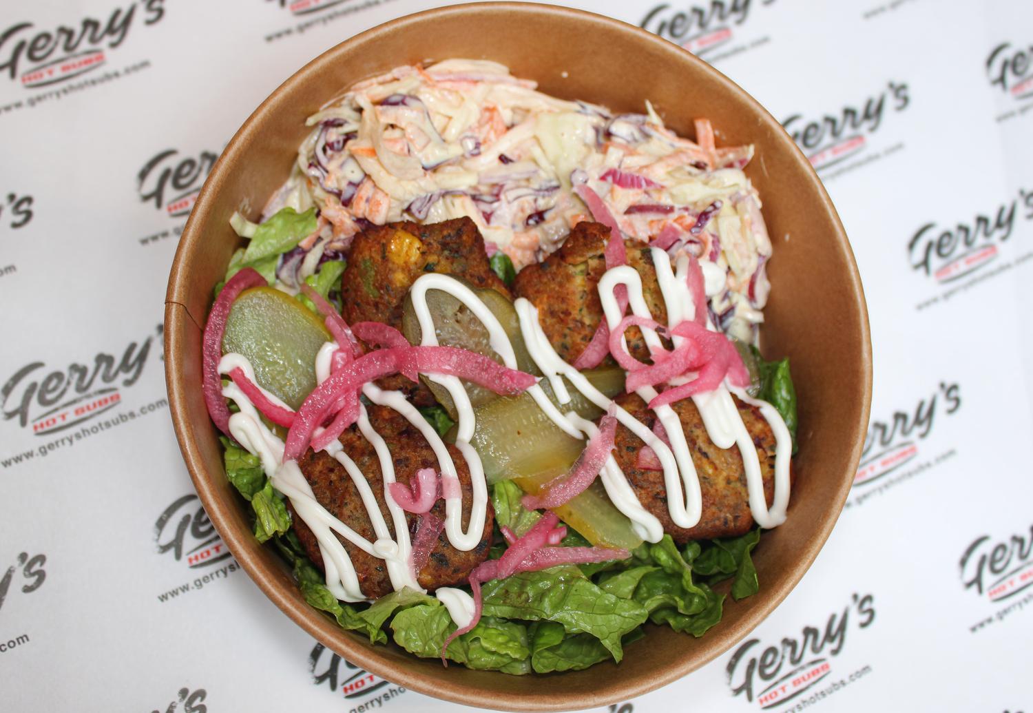Crispy Bean Patty Bowl with Coleslaw